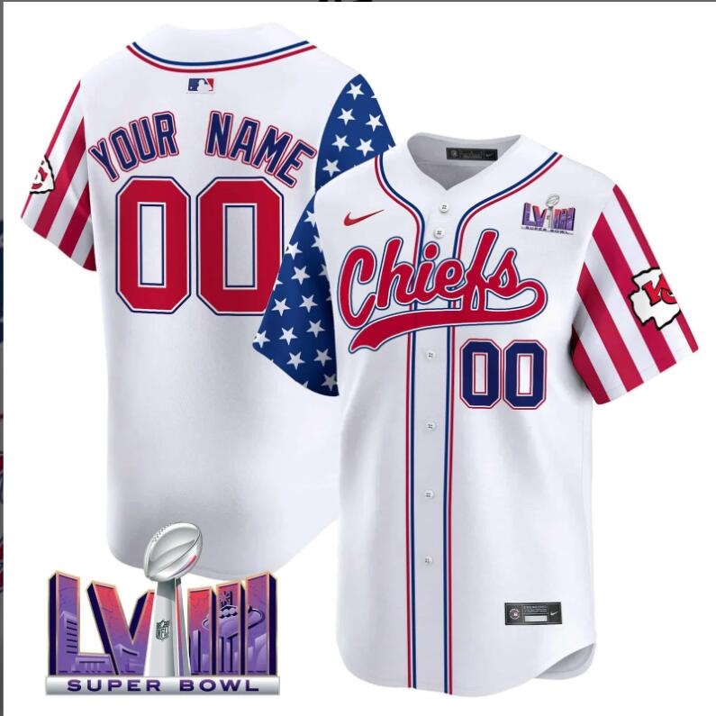 Men 2024 Nike NFL Kansas City Chiefs 2024 Independence Day Vapor Premier Limited Custom Jersey